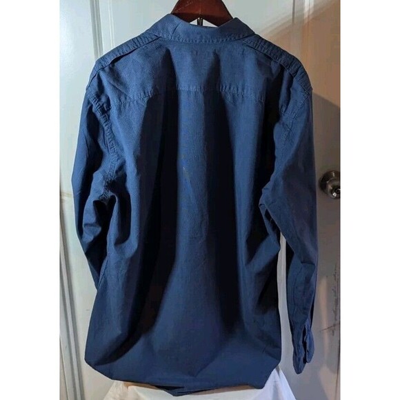 Apt. 9 Blue Long Sleeve Cotton Mans Men's Solid Dress Shirt Mens SizeM - Picture 2 of 4